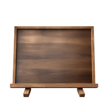 a wooden easel with a blank board on it png