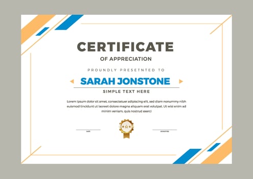 Simple and modern certificate design template vector