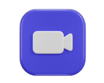 zoom call button icon 3d rendering illustration png