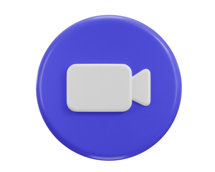 zoom call button icon 3d rendering illustration png