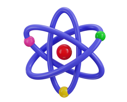 Atom orbital electrons nuclear energy scientific icon 3d render png
