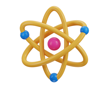 Atom orbital electrons nuclear energy scientific icon 3d render png