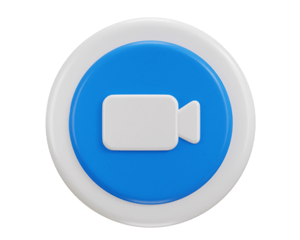 zoom call button icon 3d rendering illustration png