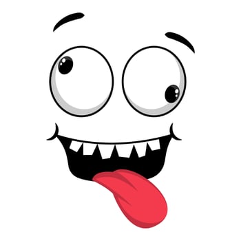 Retro Comic Face Emoticon vector