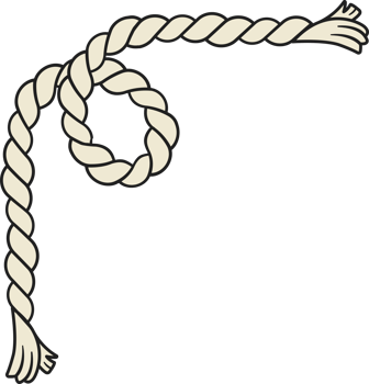 Rope border and corner. lasso with corner loops. png