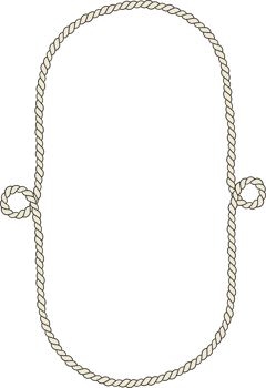 Rope border and frame. lasso twisted and crisscrossed until a rectangle. png