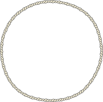 Rope border and frame. lasso twisted and crisscrossed until a circle. png