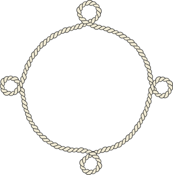 Rope border and frame. lasso twisted and crisscrossed until a circle. png
