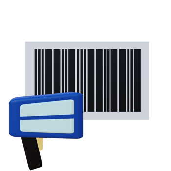 3 D illustration of Barcode icon png