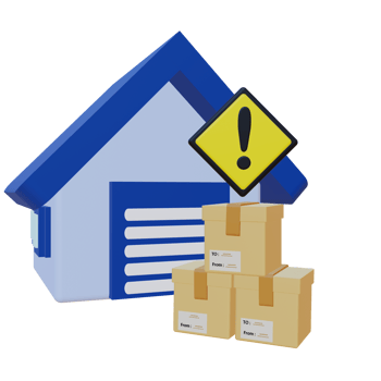 3 D illustration of stock at risk icon png