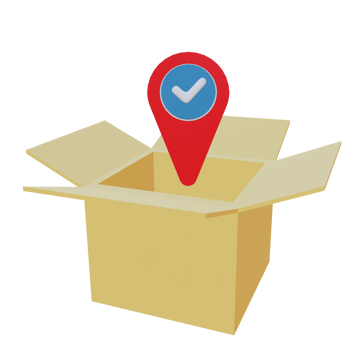 3 D illustration of parcel tracking icon png