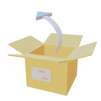 3 D illustration of package Export icon png