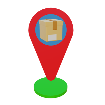 3 D illustration of parcel tracking icon png