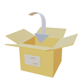 3 D illustration of package Import icon png