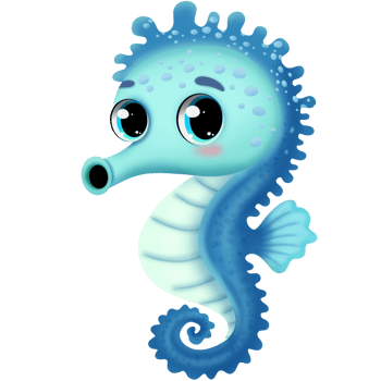 Cute cartoon seahorse png