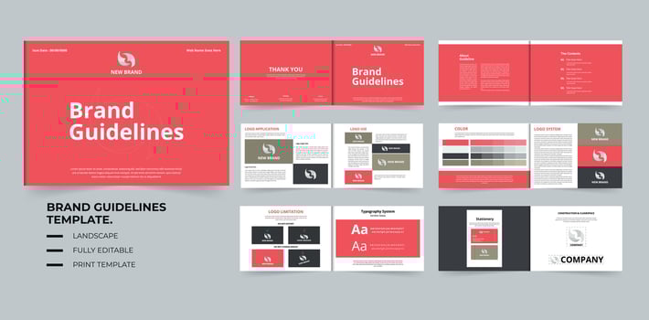 Brand Identity Guideline template or visual identity template design vector