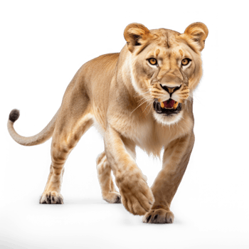 lion walking on transparent background png