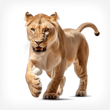 lioness walking on transparent background png