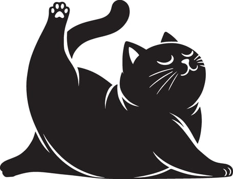 a cat performing a yoga pose vector