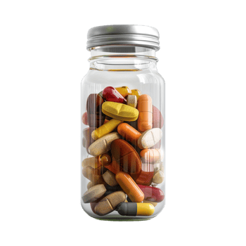 Jar Full of Pills on Transparent Background png