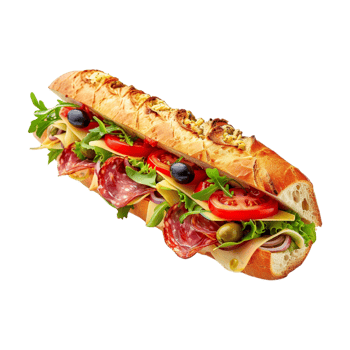 Tasty Italian Sandwich on Transparent Background png