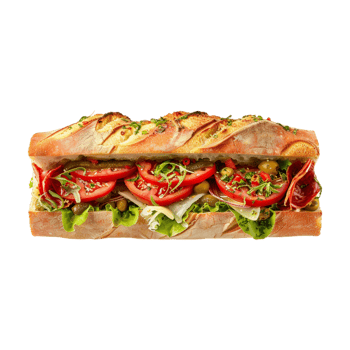 Tasty Italian Sandwich on Transparent Background png