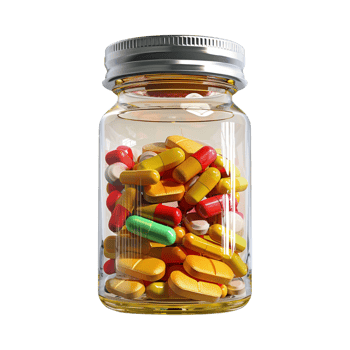 Jar Full of Pills on Transparent Background png