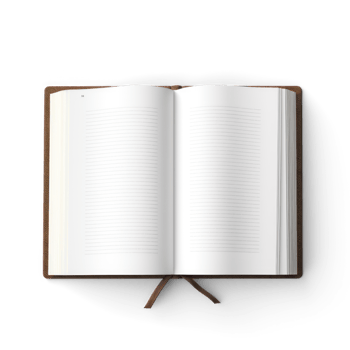 an open book with blank pages on a transparent background png