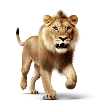 lion walking on transparent background png