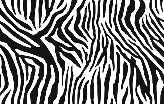 Zebra or tiger stripes texture. Animal skin pattern in black and white. Abstract wallpaper for apparel dress clothes fabric print vector