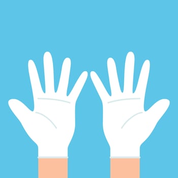 Rubber gloves cartoon . Rubber gloves sign. vector