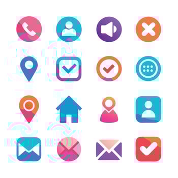 Contact Us icon set collection for websites and mobile applications vector
