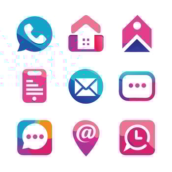 Contact Us icon set collection for websites and mobile applications vector