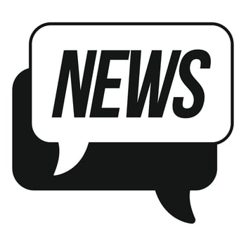 Black speech bubble announcing breaking news icon vector