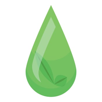 Green drop with leaf representing ecology and environmental awareness vector