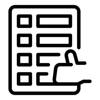 Businessman choosing best option from list on clipboard vector