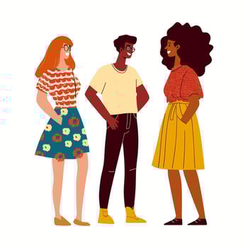 Friends sharing and learning vector