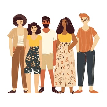 Diverse Friend Group vector