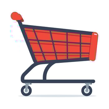shopping cart flat illustration vector