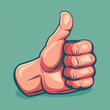 Raised thumbs up or like icon vector