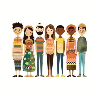 Diverse Friend Group vector