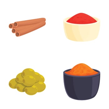 Set of assorted spices illustration vector