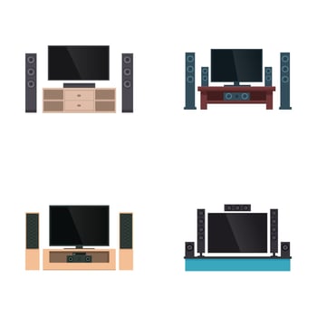Modern tv and speaker system vectors