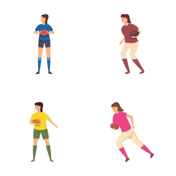 Female athletes in various sports illustrations vector