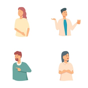 Set of diverse people with different expressions vector