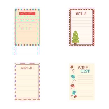 Set of holiday season wish list templates vector