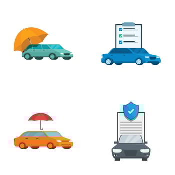 Vehicle insurance concept icons set vector