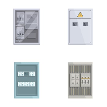 Set of electrical panels and switches vector