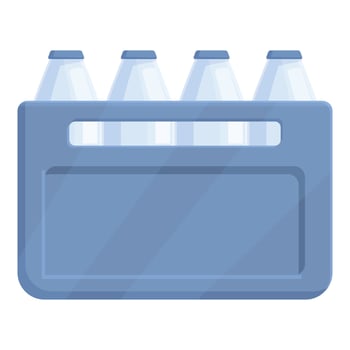 Full bottle crate storage carrying milk packaging vector