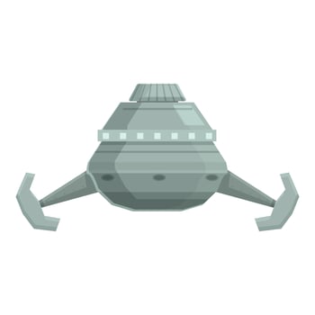 Retro alien spaceship floating with four legs extended vector
